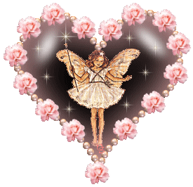 une fée ds un coeur entourer de roses
